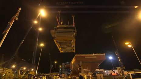 HMS Queen Elizabeth Navigation Bridge Installed