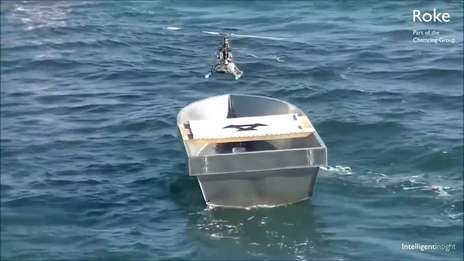 Vision-based Automatic Landing at Sea